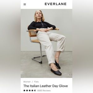 Everlane Italian Leather Day Glove Shoes Black Reg $125